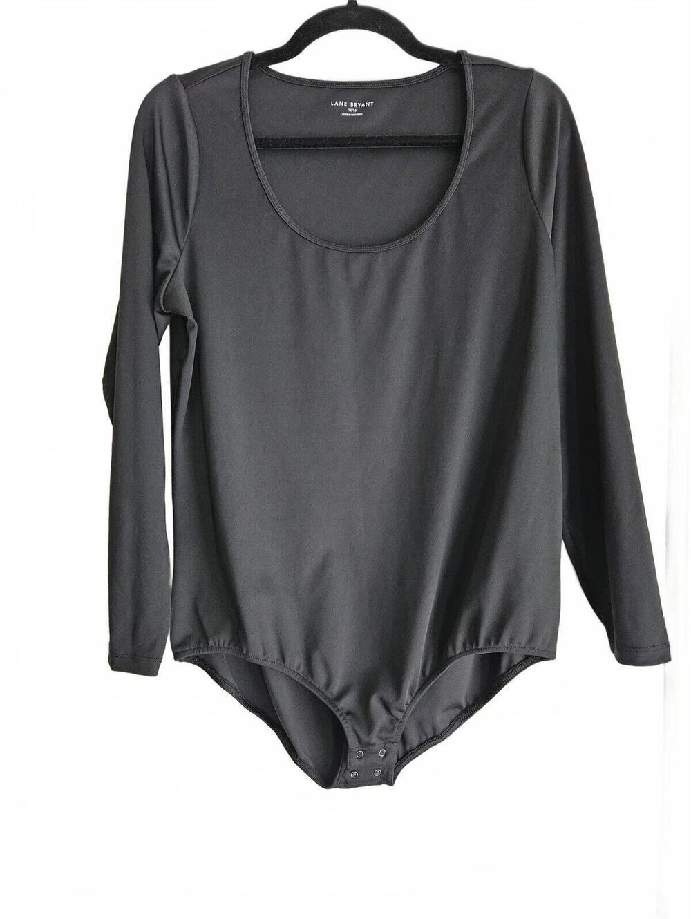 Lane Bryant Long Sleeve Black Bodysuit Size 14/16